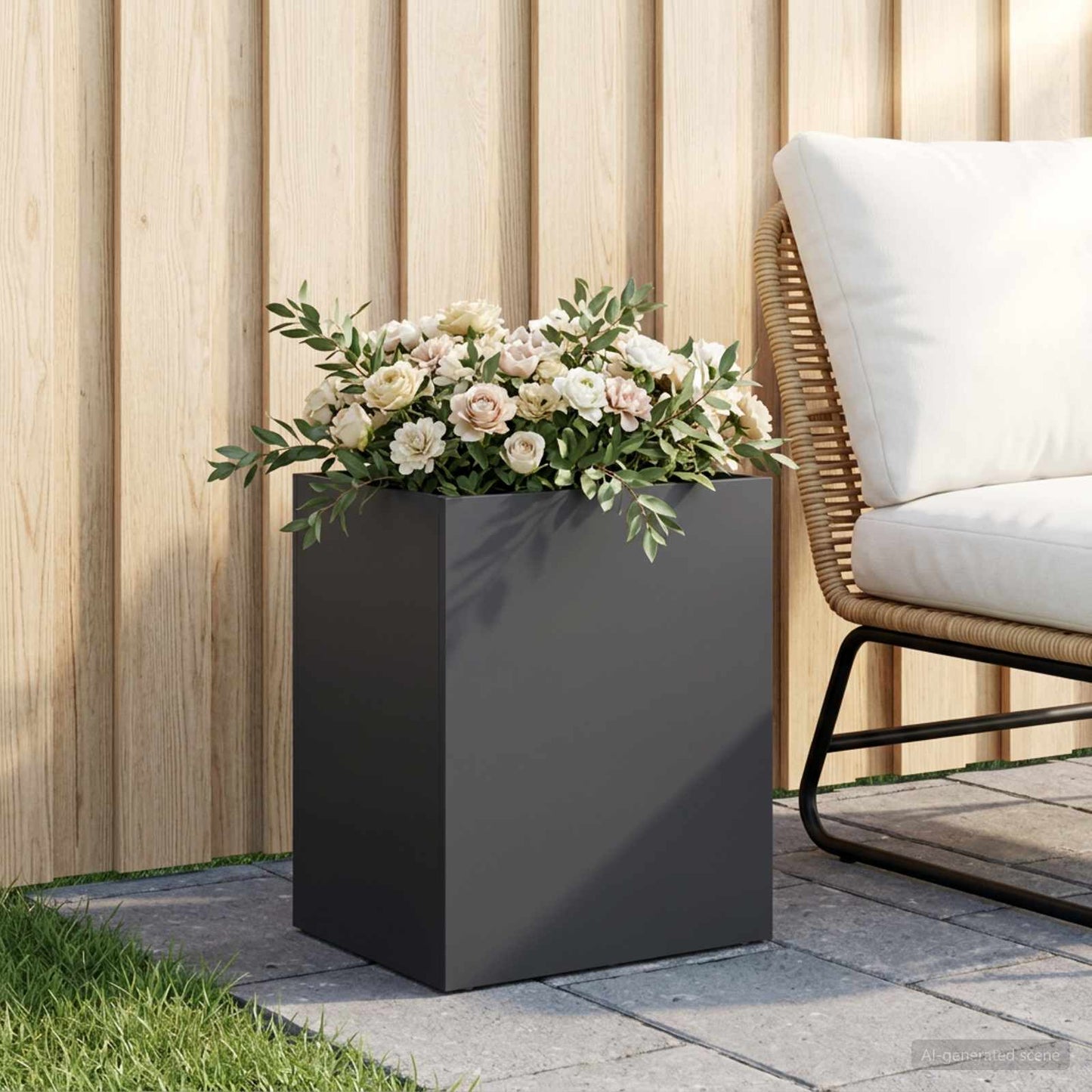 Plantenbak Zwart 40 x 30 x 40 cm Koudgewalst staal
