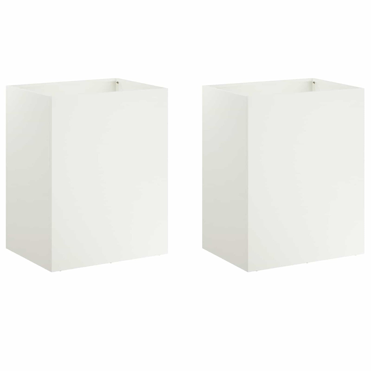 Plantenbak 2 st Wit 40 x 30 x 40 cm Koudgewalst staal