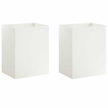 Plantenbak 2 st Wit 40 x 30 x 40 cm Koudgewalst staal