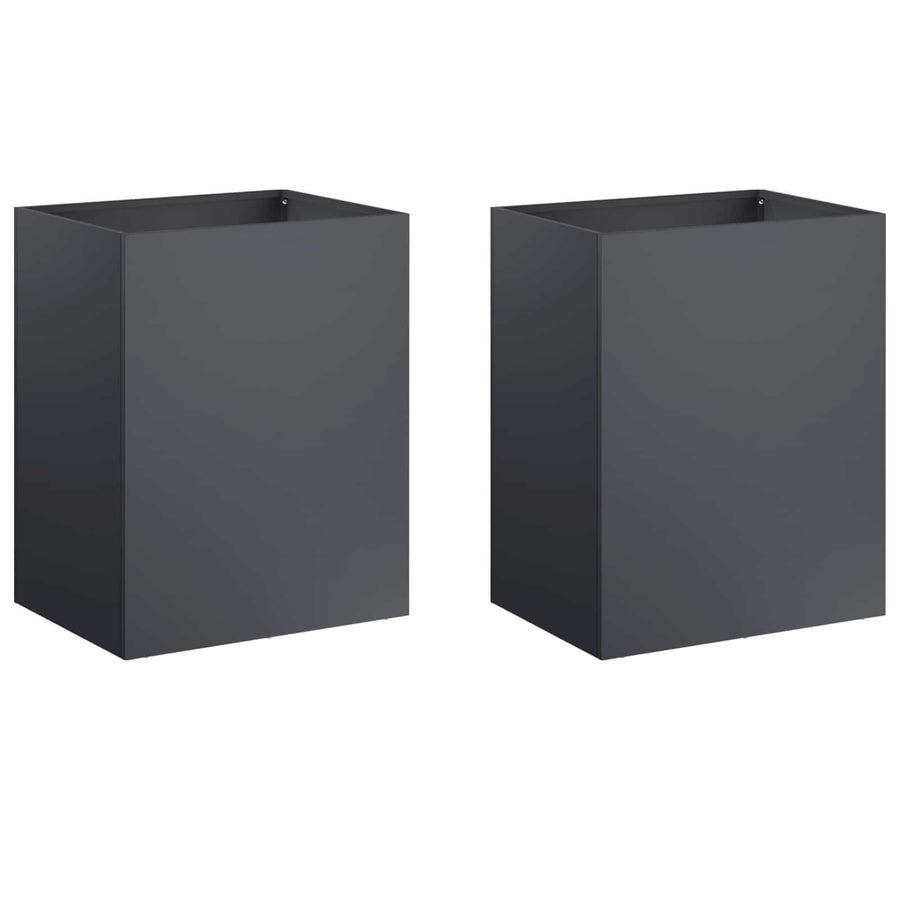 Plantenbak 2 st Antraciet 40 x 30 x 40 cm Koudgewalst staal