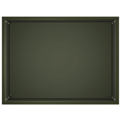 Plantenbak 2 st Olijfgroen 40 x 30 x 40 cm Koudgewalst staal