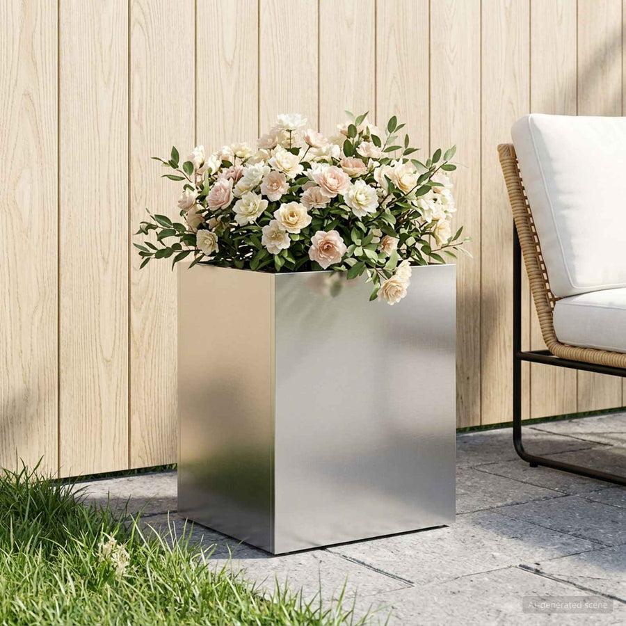 Plantenbak zilver 40 x 30 x 40 cm Roestvrij staal