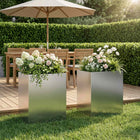 Plantenbak set 2 st zilver 40x30x40 cm gegalvaniseerd staal