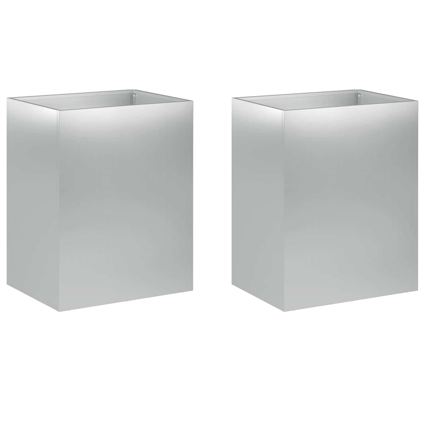 Plantenbak 2 st zilver 40 x 30 x 40 cm Gegalvaniseerd staal