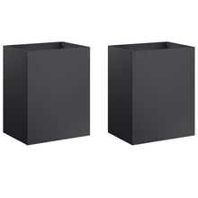 Plantenbak 2 st Zwart 40 x 30 x 50 cm Koudgewalst staal