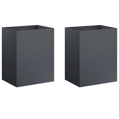 Plantenbak 2 st Antraciet 40 x 30 x 50 cm Koudgewalst staal