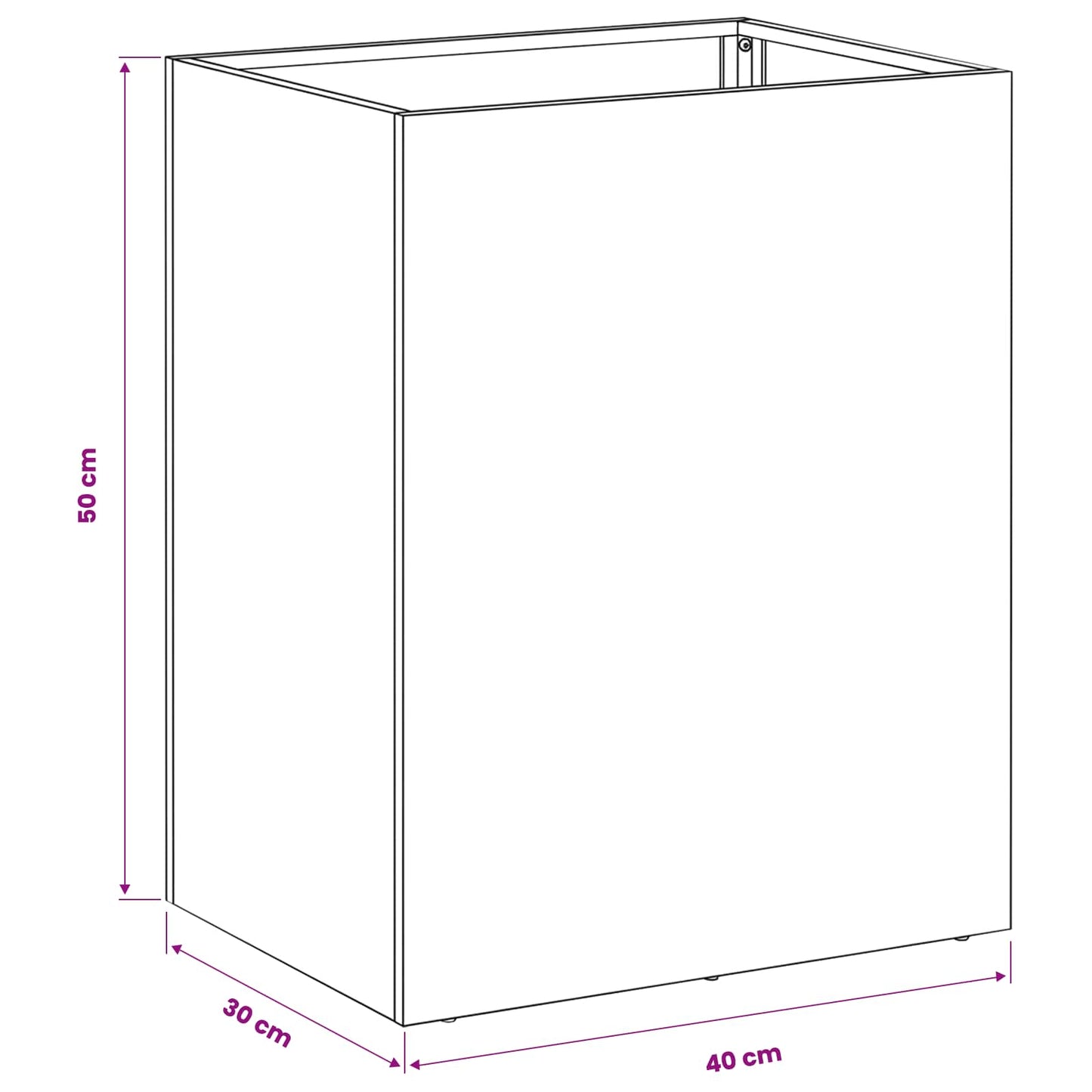 Plantenbak 2 st Antraciet 40 x 30 x 50 cm Koudgewalst staal