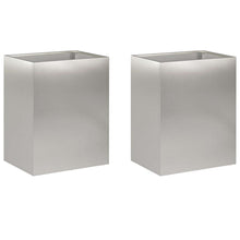 Plantenbak 2 st zilver 40 x 30 x 50 cm Roestvrij staal