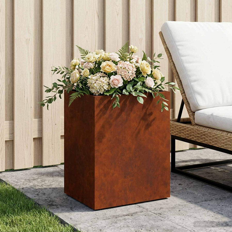 Plantenbak Roestkleurig 40 x 30 x 50 cm weervast staal