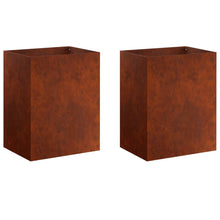 Plantenbak 2 st Roestkleurig 40 x 30 x 50 cm weervast staal
