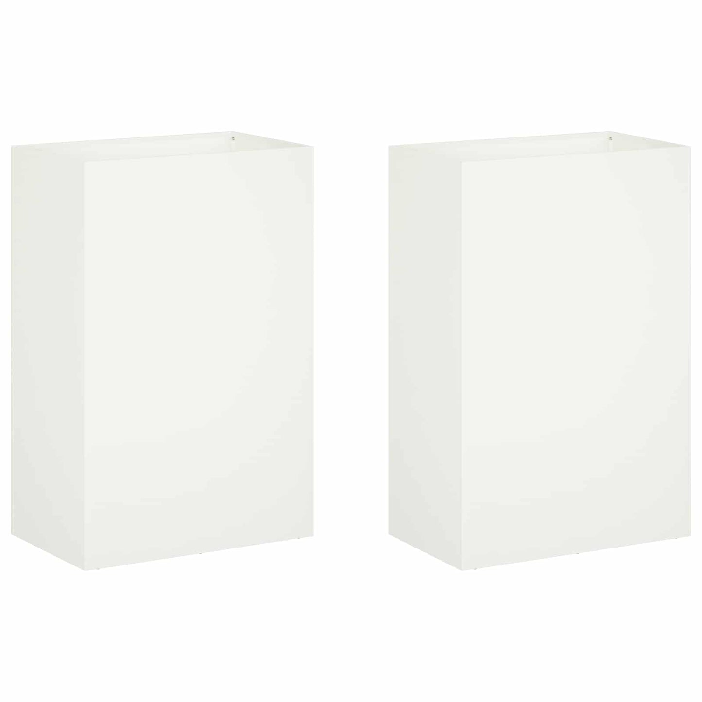 Plantenbak 2 st Wit 40 x 30 x 75 cm Koudgewalst staal