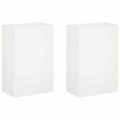 Plantenbak 2 st Wit 40 x 30 x 75 cm Koudgewalst staal