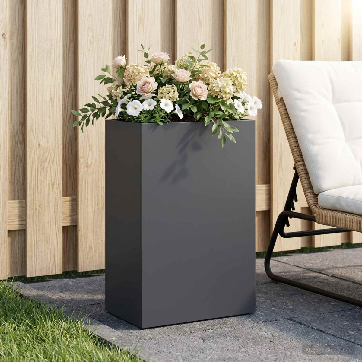 Plantenbak Antraciet 40 x 30 x 75 cm Koudgewalst staal