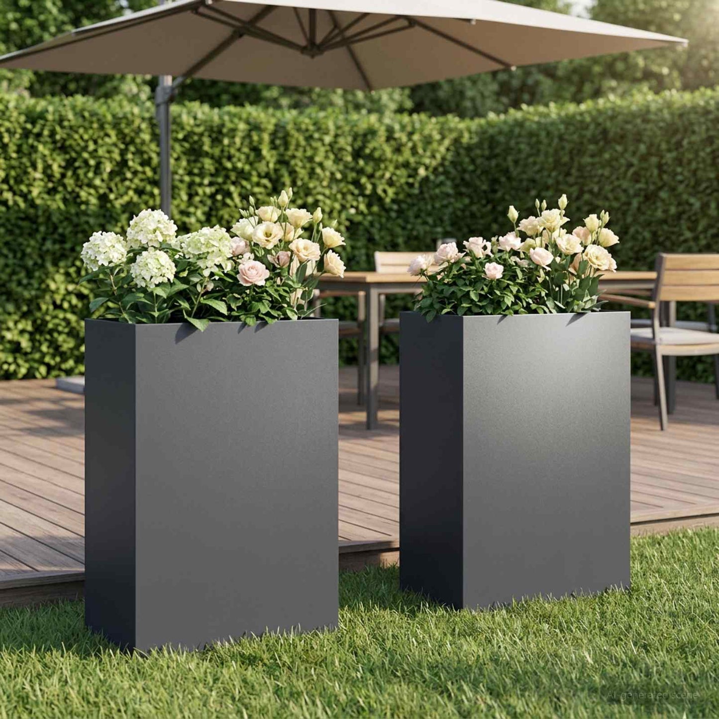 Plantenbak 2 st Antraciet 40 x 30 x 75 cm Koudgewalst staal