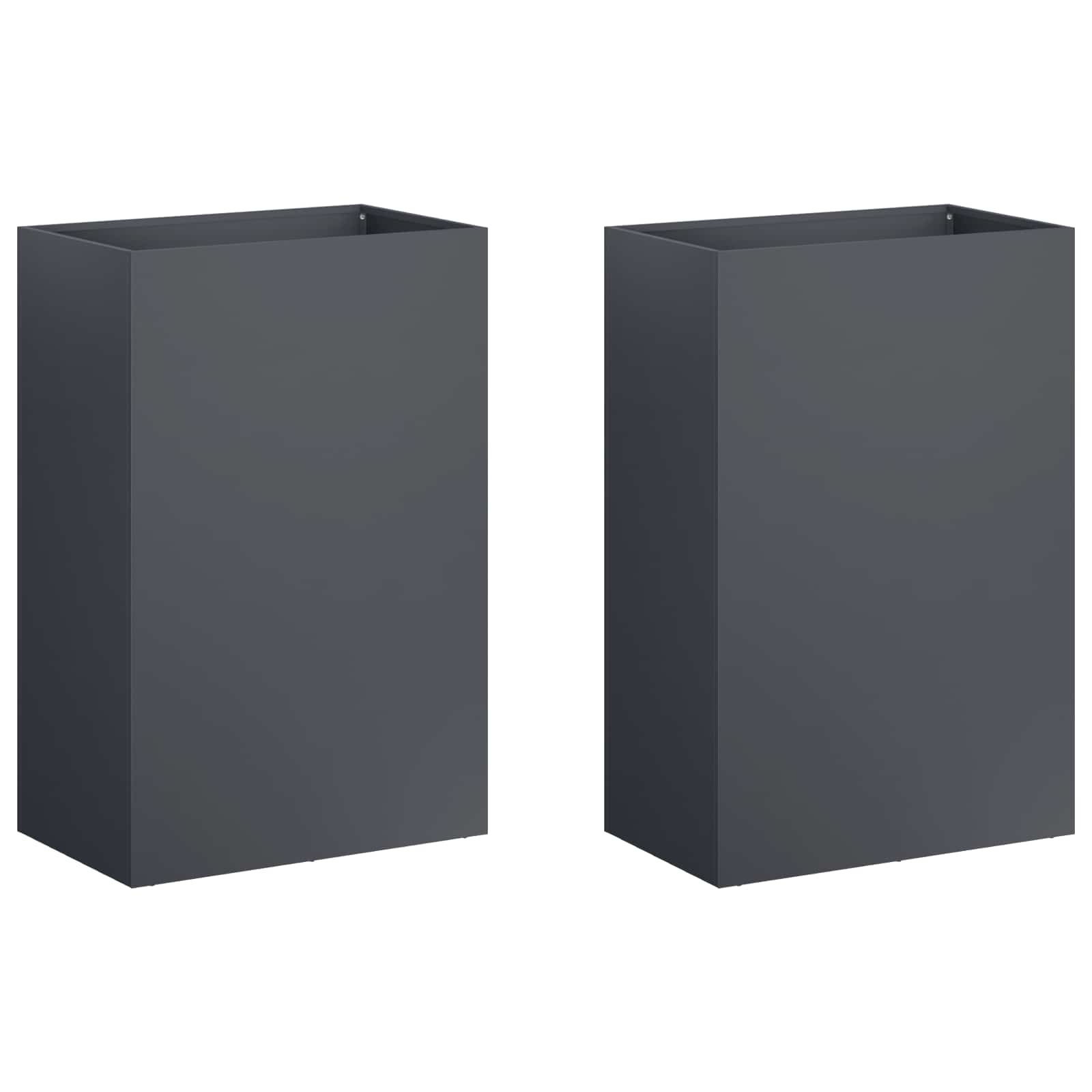 Plantenbak 2 st Antraciet 40 x 30 x 75 cm Koudgewalst staal