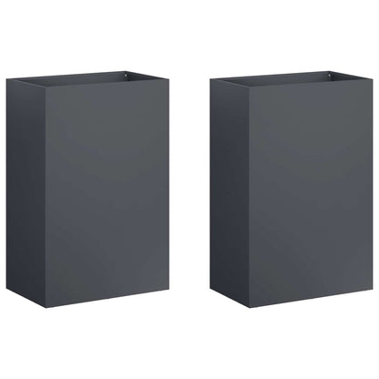 Plantenbak 2 st Antraciet 40 x 30 x 75 cm Koudgewalst staal
