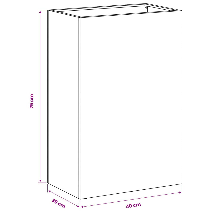 Plantenbak 2 st Antraciet 40 x 30 x 75 cm Koudgewalst staal