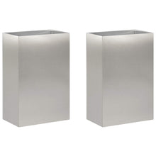 Plantenbak 2 st zilver 40 x 30 x 75 cm Roestvrij staal