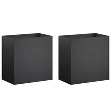 Plantenbak 2 st Zwart 50 x 30 x 40 cm Koudgewalst staal