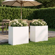 Plantenbak 2 st 50x30x40 cm koudgewalst staal wit
