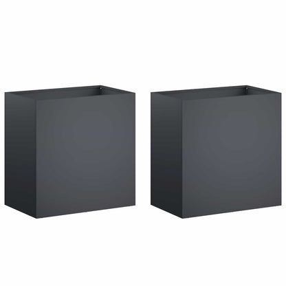 Plantenbak 2 st Antraciet 50 x 30 x 40 cm Koudgewalst staal