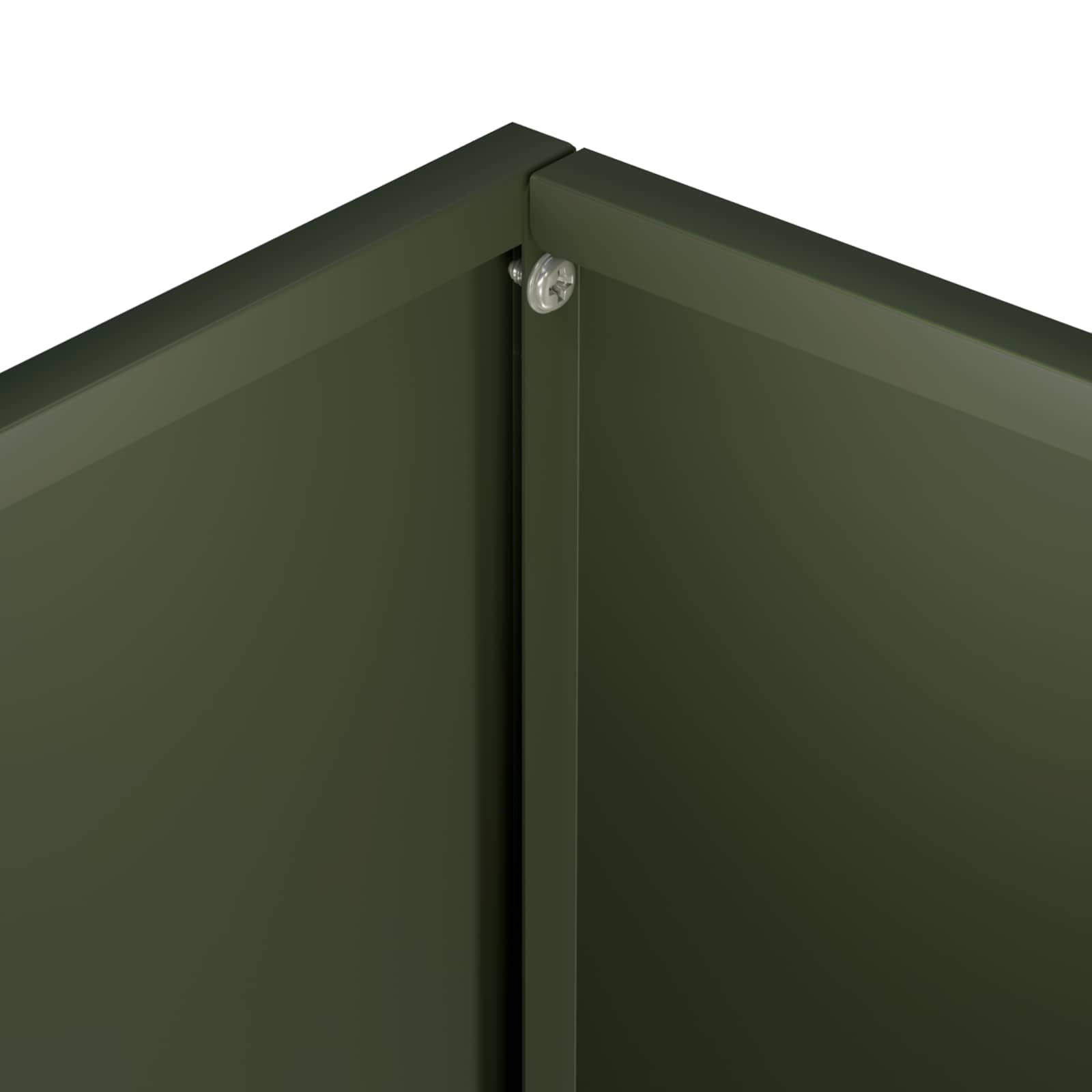 Plantenbak 2 st Olijfgroen 50 x 30 x 40 cm Koudgewalst staal