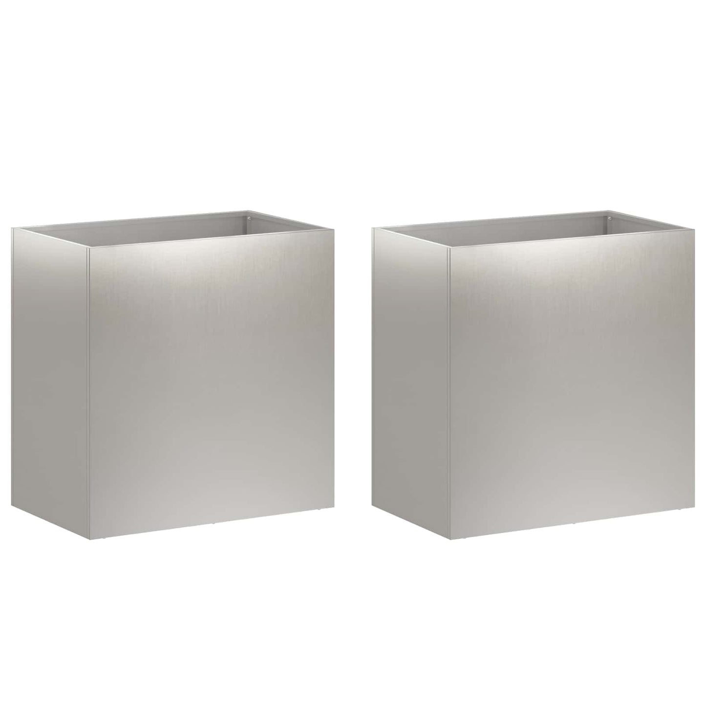 Plantenbak 2 st zilver 50 x 30 x 40 cm Roestvrij staal