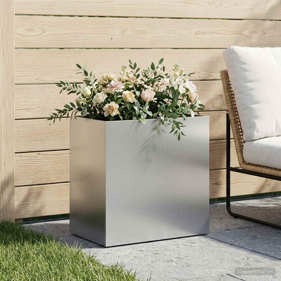 Plantenbak zilver 50 x 30 x 40 cm Gegalvaniseerd staal