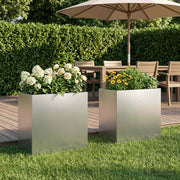 Plantenbak 50x30x40 cm zilver gegalvaniseerd staal