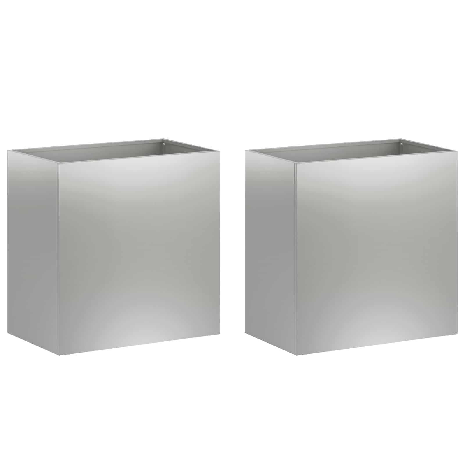 Plantenbak 2 st zilver 50 x 30 x 40 cm Gegalvaniseerd staal