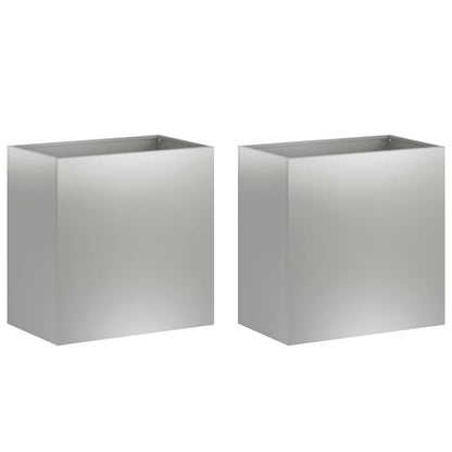 Plantenbak 2 st zilver 50 x 30 x 40 cm Gegalvaniseerd staal
