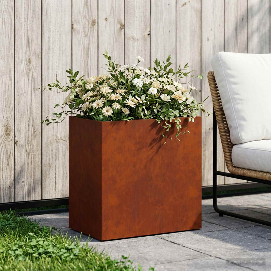 Plantenbak Roestkleurig 50 x 30 x 40 cm weervast staal