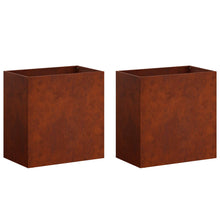 Plantenbak 2 st Roestkleurig 50 x 30 x 40 cm weervast staal