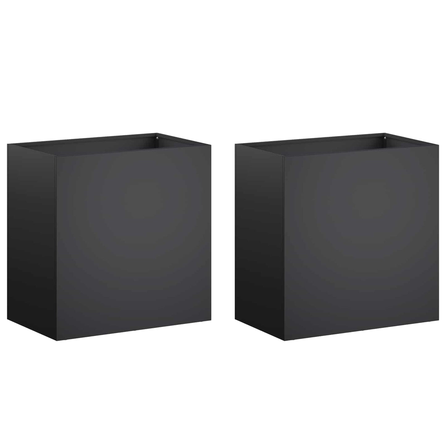 Plantenbak 2 st Zwart 50 x 30 x 50 cm Koudgewalst staal