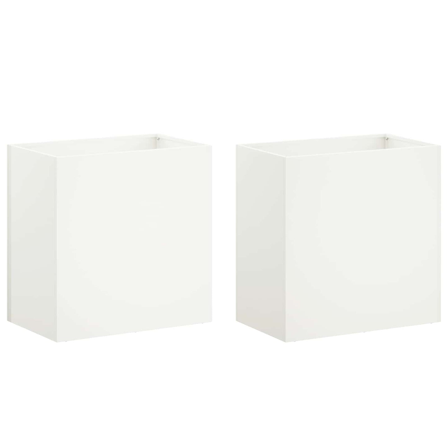 Plantenbak 2 st Wit 50 x 30 x 50 cm Koudgewalst staal