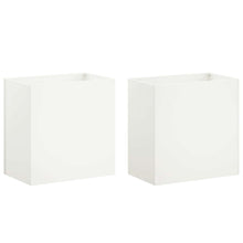 Plantenbak 2 st Wit 50 x 30 x 50 cm Koudgewalst staal