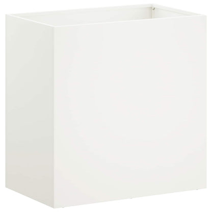 Plantenbak 2 st Wit 50 x 30 x 50 cm Koudgewalst staal