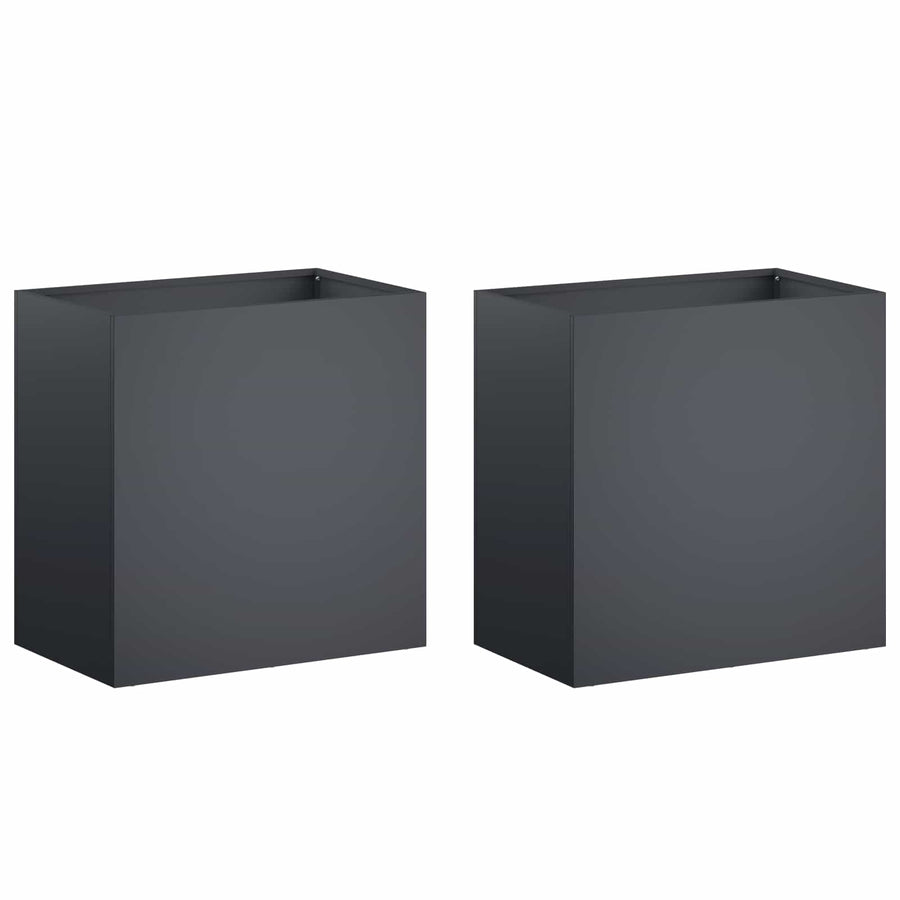 Plantenbak 2 st Antraciet 50 x 30 x 50 cm Koudgewalst staal