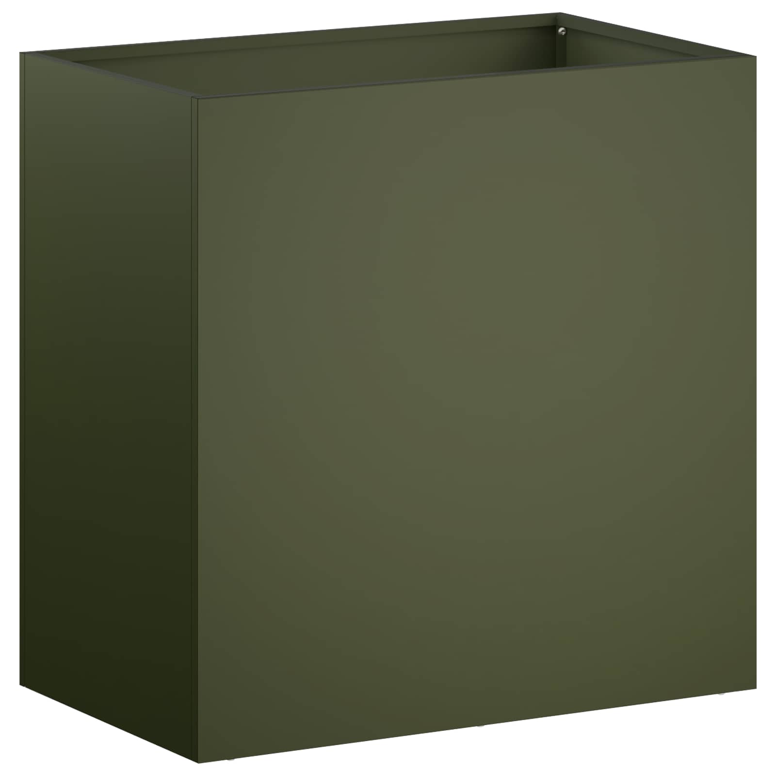 Plantenbak 2 st Olijfgroen 50 x 30 x 50 cm Koudgewalst staal