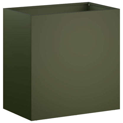 Plantenbak 2 st Olijfgroen 50 x 30 x 50 cm Koudgewalst staal