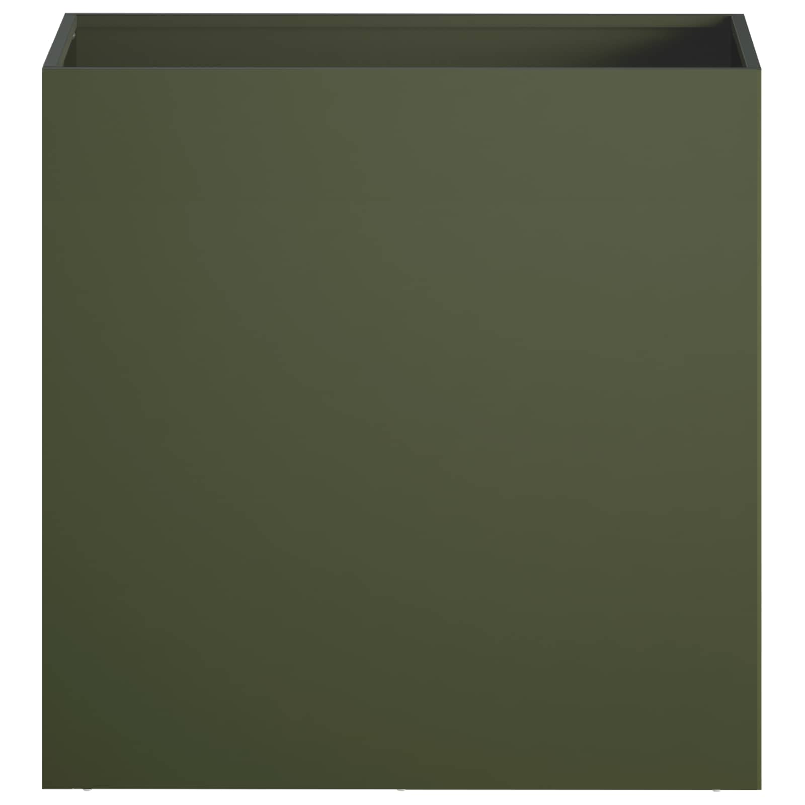 Plantenbak 2 st Olijfgroen 50 x 30 x 50 cm Koudgewalst staal