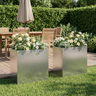 Plantenbak set 50x30x50 cm zilver roestvrij staal