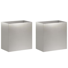 Plantenbak 2 st zilver 50 x 30 x 50 cm Roestvrij staal