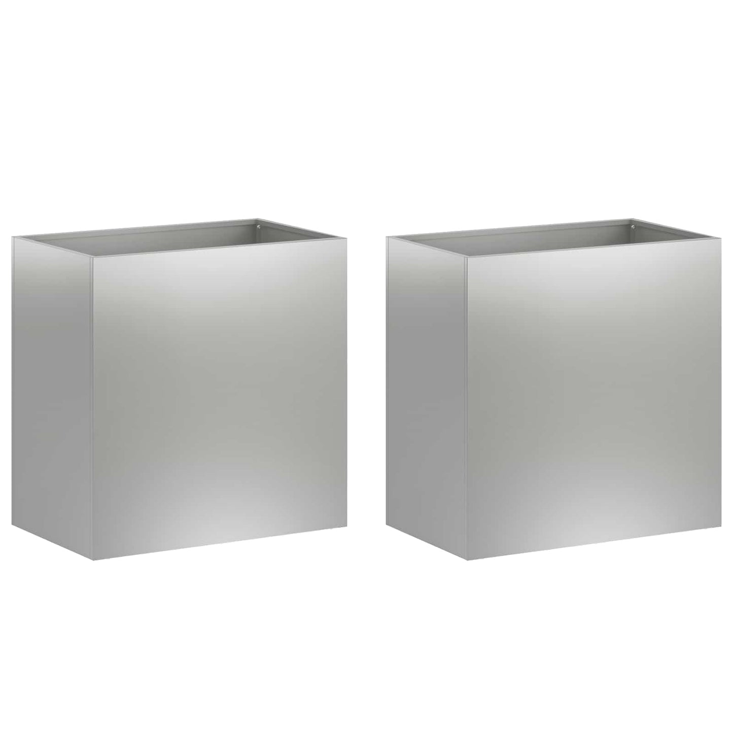 Plantenbak 2 st zilver 50 x 30 x 50 cm Gegalvaniseerd staal