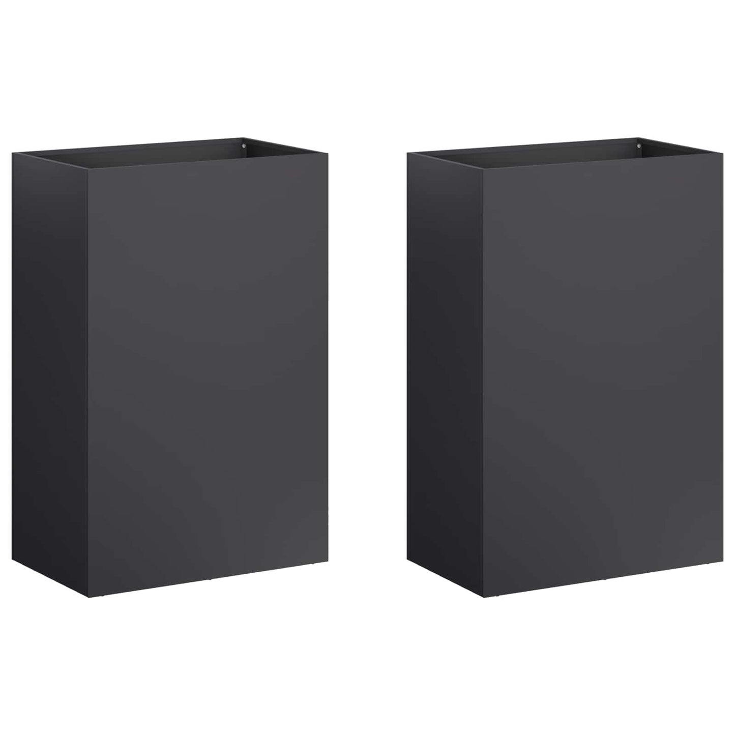 Plantenbak 2 st Zwart 50 x 30 x 75 cm Koudgewalst staal
