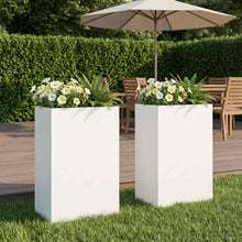 Plantenbak 2 st Wit 50 x 30 x 75 cm Koudgewalst staal