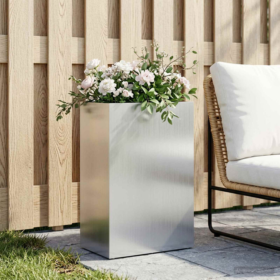 Plantenbak zilver 50 x 30 x 75 cm Gegalvaniseerd staal