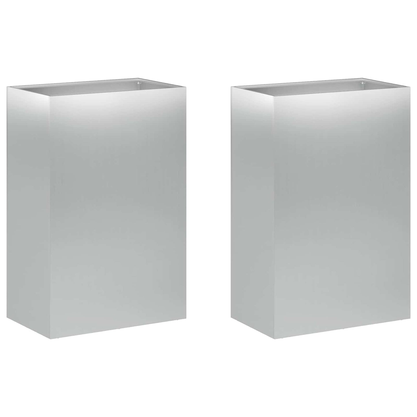 Plantenbak 2 st zilver 50 x 30 x 75 cm Gegalvaniseerd staal