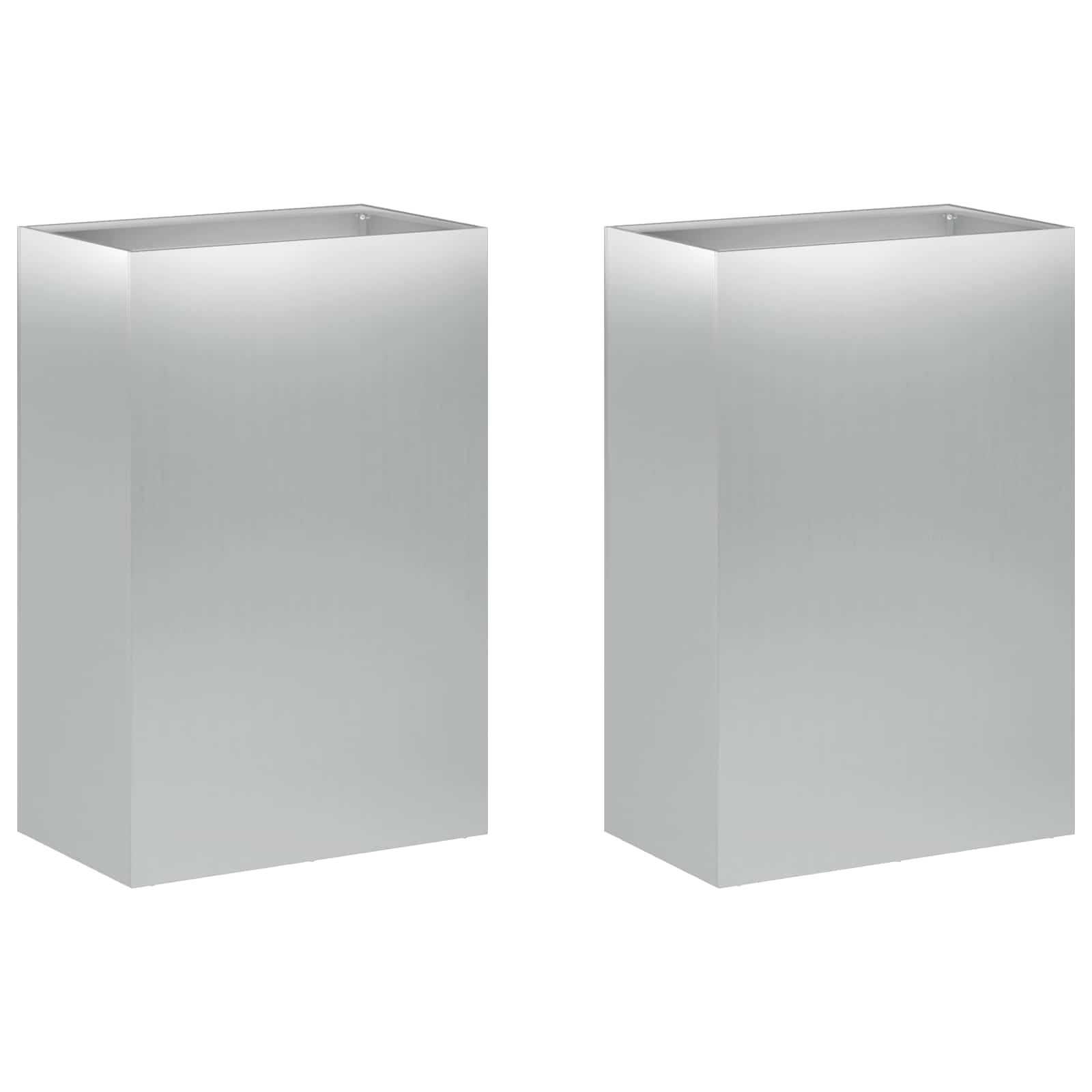 Plantenbak 2 st zilver 50 x 30 x 75 cm Gegalvaniseerd staal