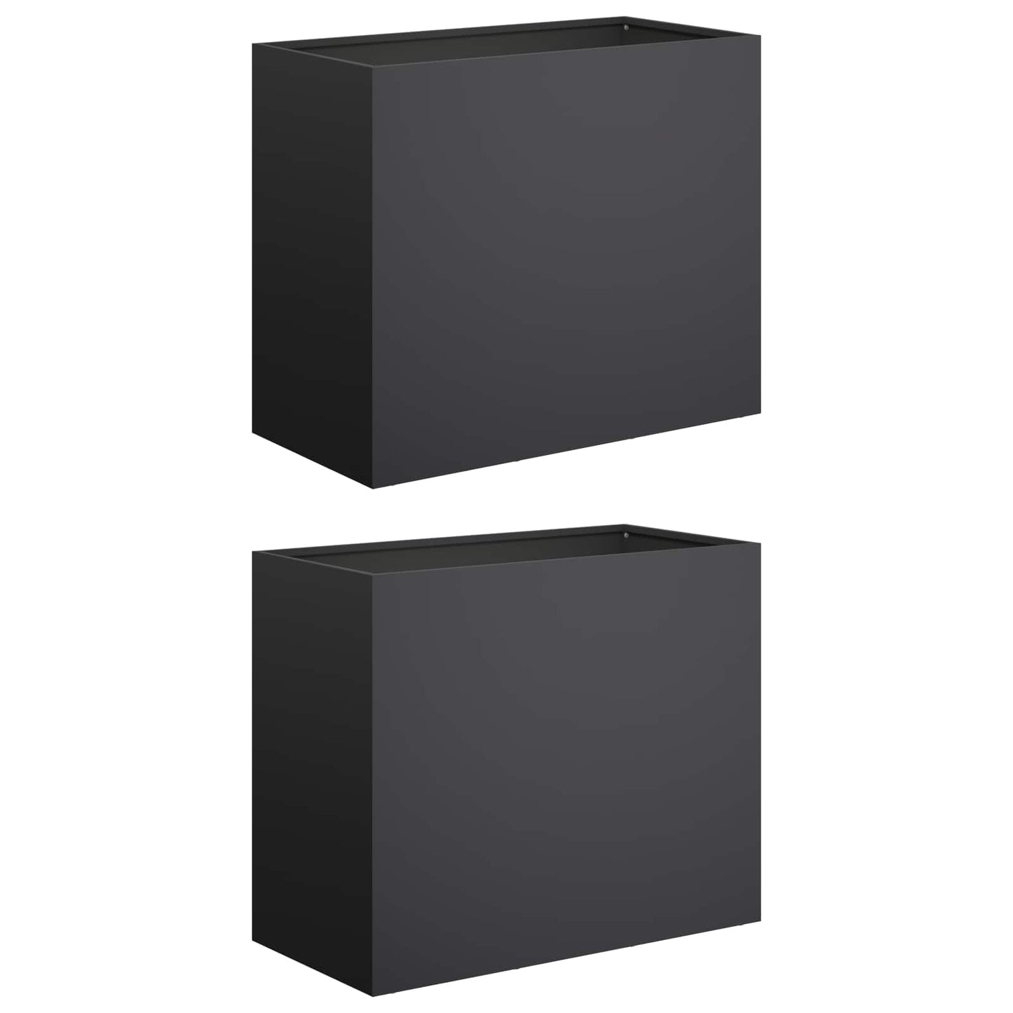Plantenbak 2 st Zwart 60 x 30 x 40 cm Koudgewalst staal